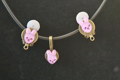 Handmade Stray Kids Changbin Clip on Earrings with Necklace