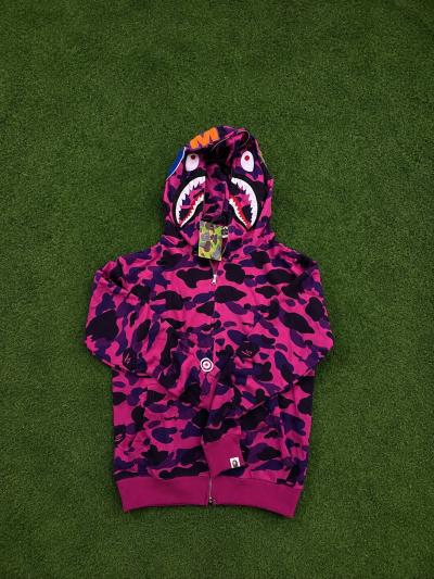 bape camo shark hoodie purple Y2K vintage streetwear pullove