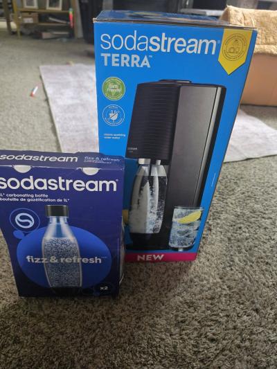 SodaStream Terra Sparkling Water Maker with 2 bottles includ
