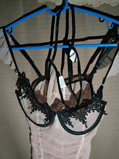 A Sweet Sexy Womans New Light Pink Lingerie Outfit with Pant - Thumbnail 2