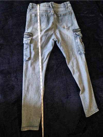 womens Light blue cargo skinny jeans - Thumbnail 5