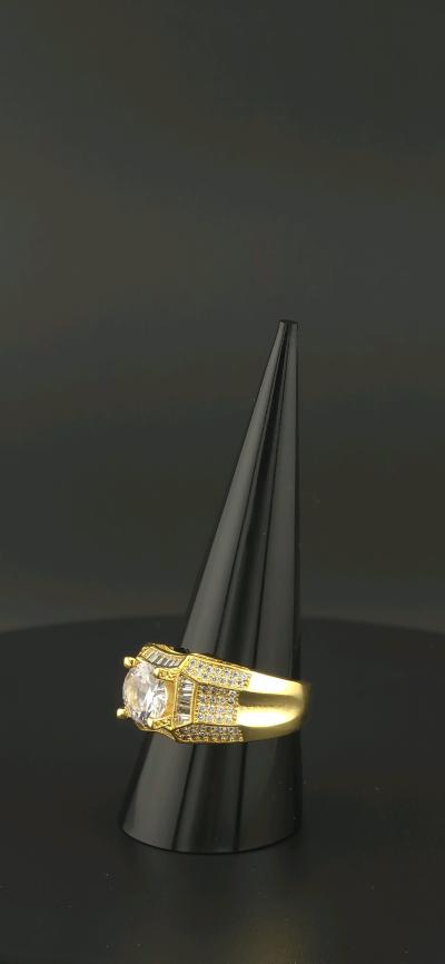 luxurious Ring For Men Silver or Gold Tone 14 k gold plated - Thumbnail 4
