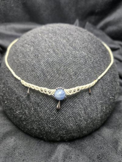 Handmade Macrame Choker with Blue Kyanite