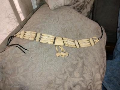 antique carved Ivory and Bone choker