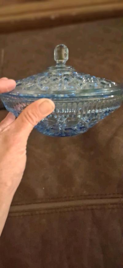 candy dish with lid blue - Thumbnail 2