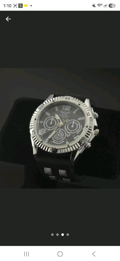 Black  silver watch with a sporty vibe