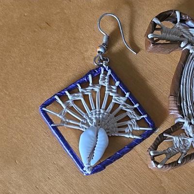 Turtle Seashell Ornament An Earring Set Handmade - Thumbnail 4