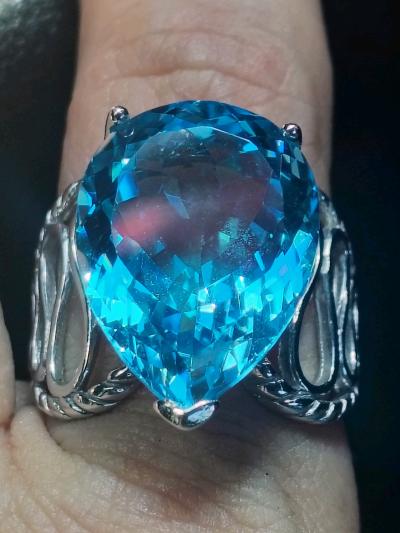 925 Blue Topaz Teardrop size 8 - Thumbnail 2