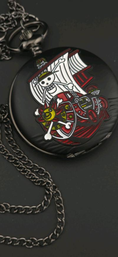 one piece Pocket watch black unisex - Thumbnail 2