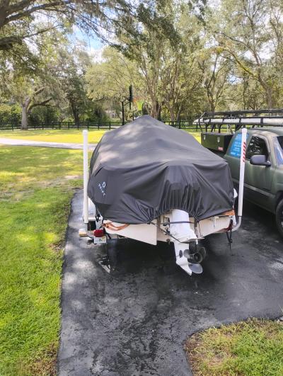 Boat 90 Johnson Motor Trailer Bimini TopCover - Thumbnail 9