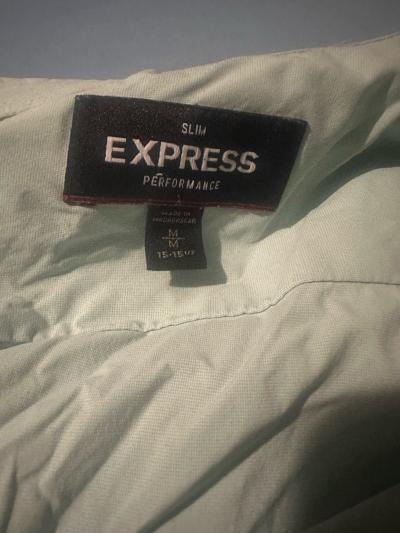 Express Shirt Mens Large green Performance Slim Fit Casual B - Thumbnail 2