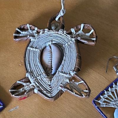 Turtle Seashell Ornament An Earring Set Handmade - Thumbnail 5