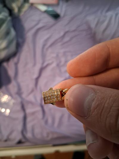 8mm Cuban iced clasp bracelet 18k gold - Thumbnail 3