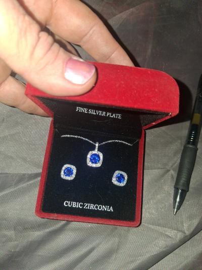 MISS MISC VINTAGE Sparkle  Allure Blue Cubic Zirconia Silver - Thumbnail 2