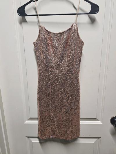 Lulus Rose Gold Sequin Womens Dress XXS Hoco or party