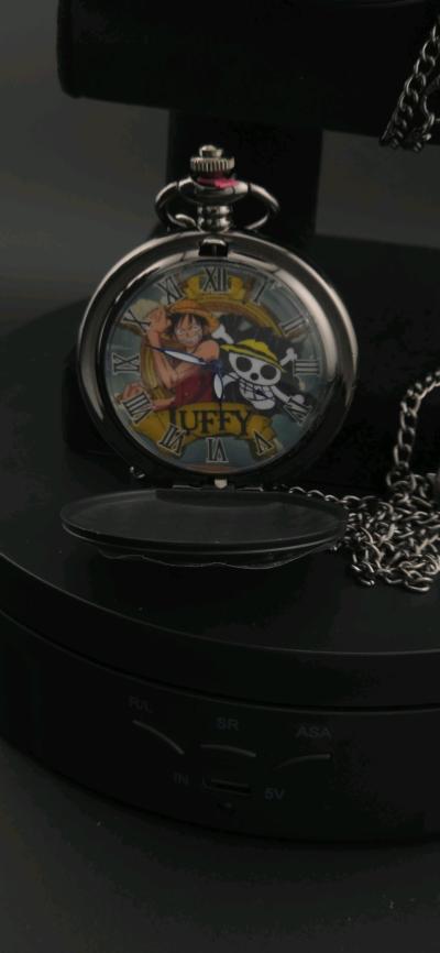 one piece Pocket watch black unisex - Thumbnail 4