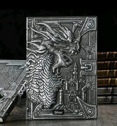 Metallic Notebook Journal Book 3D Red  Antique Bronze Silver - Thumbnail 4