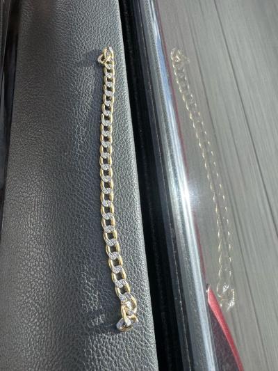 Solid TwoTone Curb Chain Necklace 14KYellow Gold - Thumbnail 2