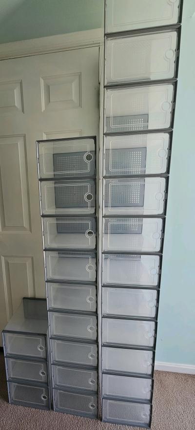 Kuject Stackable Clear Plastic Shoe Storage Boxes