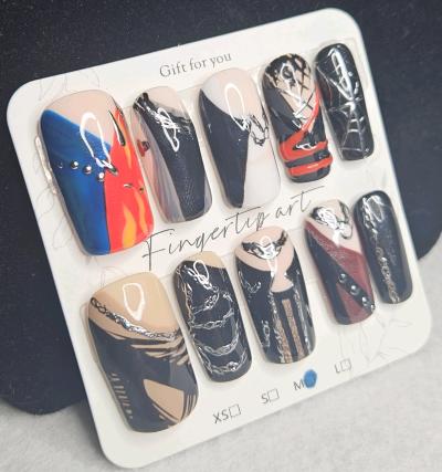 Handmade Stray Kids Venom Inspired Nails Sized Medium - Thumbnail 3