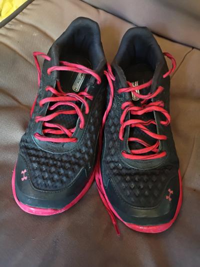 A Nice Pair of Red and Black UnderArmor Sneakers