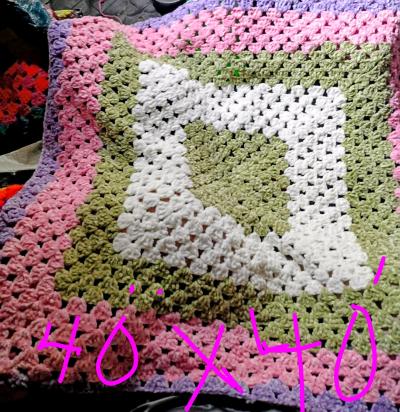 Multi colored granny square Crochet Blankets - Thumbnail 7