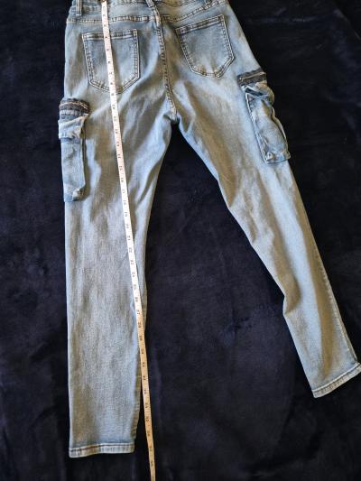 womens Light blue cargo skinny jeans - Thumbnail 11