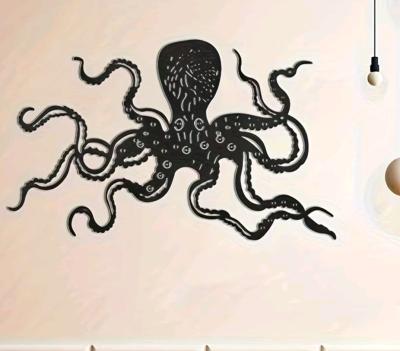 Black Metal Octopus Wall Decor
