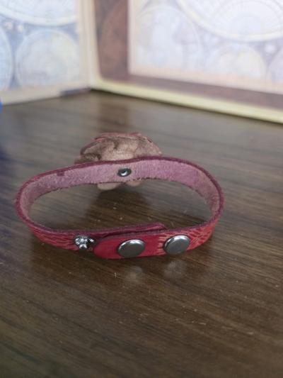 Beautiful Leather Bracelet Women Floral  Snap Adjustable 7 R - Thumbnail 6