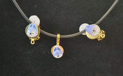 Handmade Stray Kids Bang Chan Clip on Earrrings with Necklac