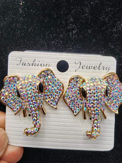 Elephant Brooch and Earrings Set - Thumbnail 4
