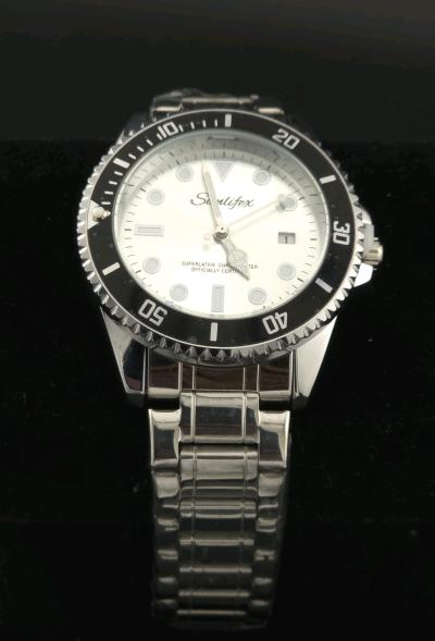 watch stainless steel silver n black for men