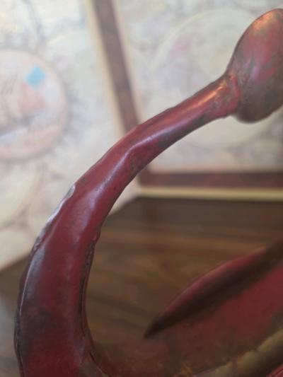 Vintage Metal Swan Statue 10 x 95 in pounded metal - Thumbnail 6