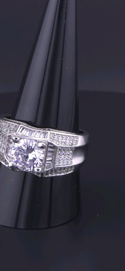luxurious Ring For Men Silver or Gold Tone 14 k gold plated - Thumbnail 7