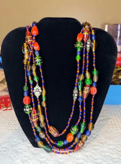 Multi strand Necklace Glass Beads