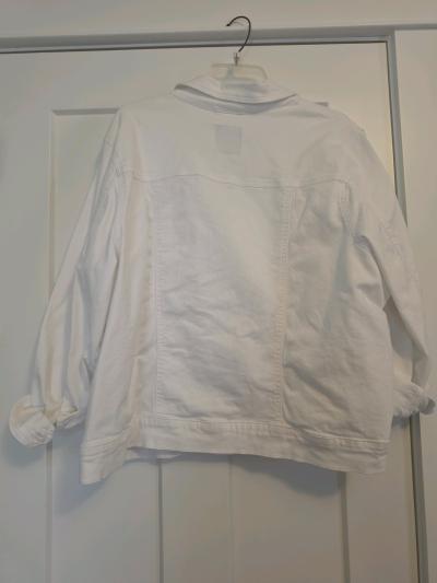 Womens 3X White Denim Jacket - Thumbnail 5