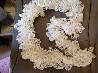 A Nice Womens White Ruffled Scarf