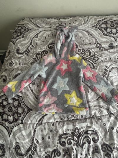 Cozy Plush Fleece Star Patterned Hooded Sweater