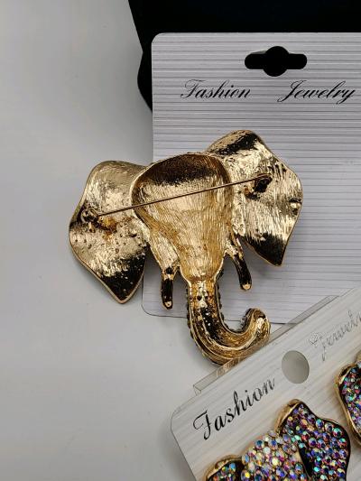 Elephant Brooch and Earrings Set - Thumbnail 3