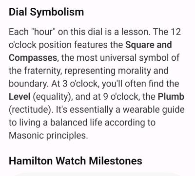 001 out of a hundred made hamilton masonic freemason watch - Thumbnail 6