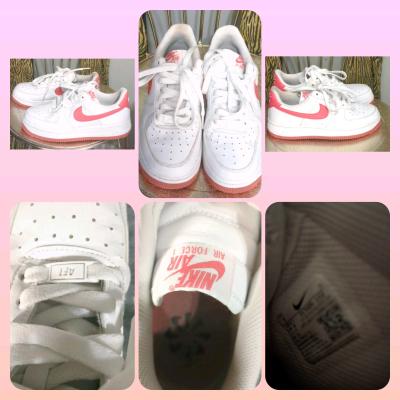 Womens Pink and White Air Force Ones - Thumbnail 6