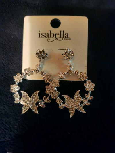 Womens silver rhinestone earrings