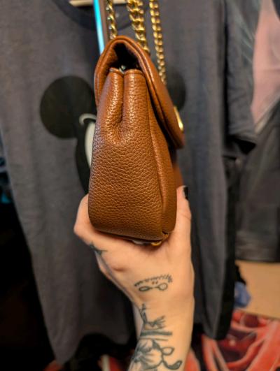 Leather crossbody bag Mia Ray brand small flap style - Thumbnail 4