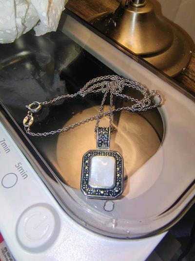 Cable Necklace with Mother of pearl - Thumbnail 2