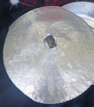 Never Use Vintage Antique Casserole with Rose Design Carving