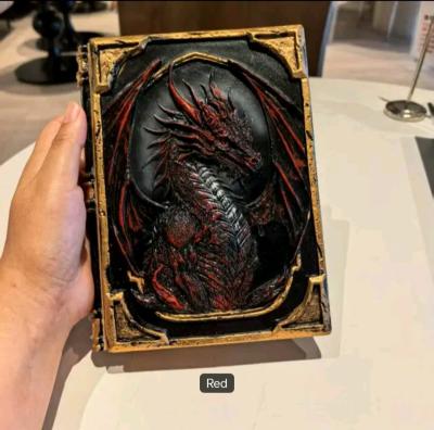 Handmade 3D Dragon Relief Embossed Resin Cover A5 Sketchbook - Thumbnail 4