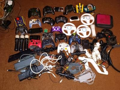 box of Video games accessories