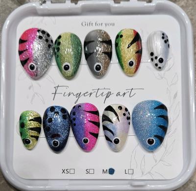 Handmade Fishing Lure Press on Nails Sized Medium