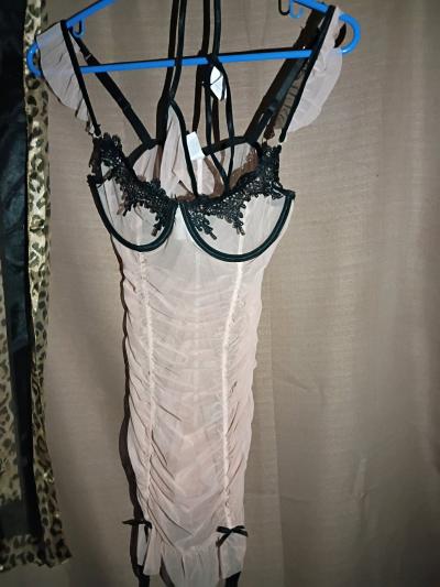 A Sweet Sexy Womans New Light Pink Lingerie Outfit with Pant