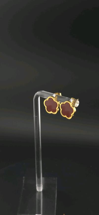 clover earrings stainless steel and 18 k gold plated